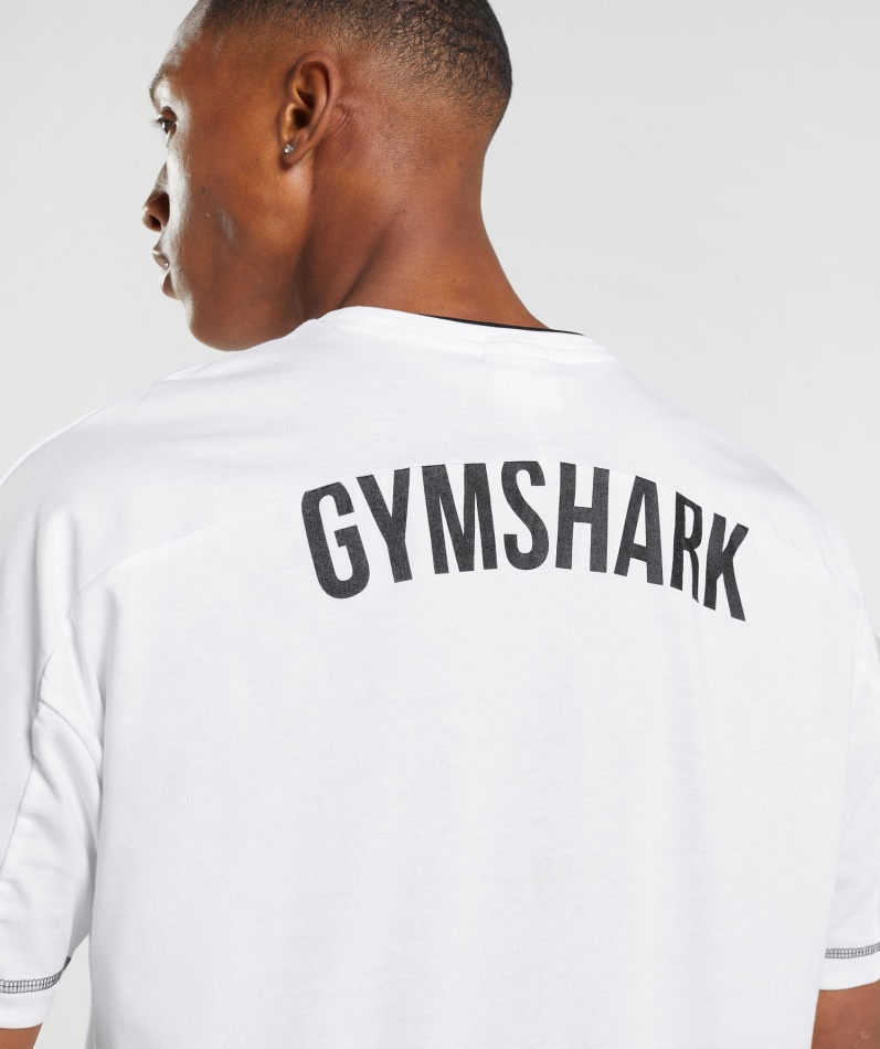 Gymshark Forsenkning T-skjorte Hvit-svart