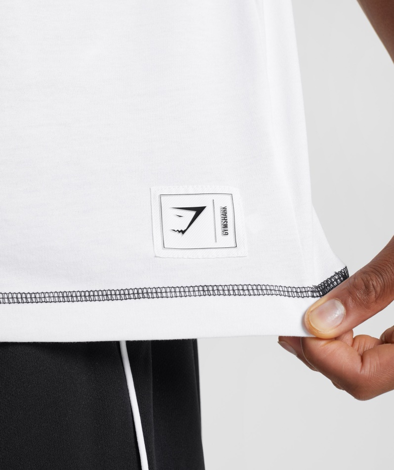 Gymshark Forsenkning T-skjorte Hvit-svart