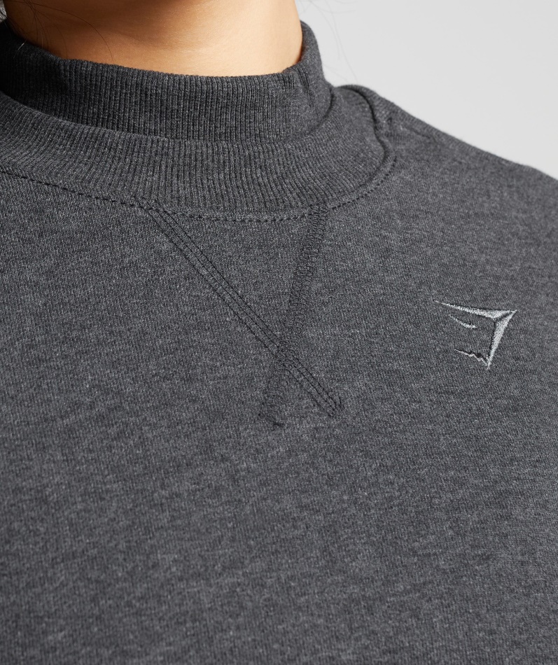 Gymshark Hviledag Svette Beskåret Genser Svart Kjernemergel