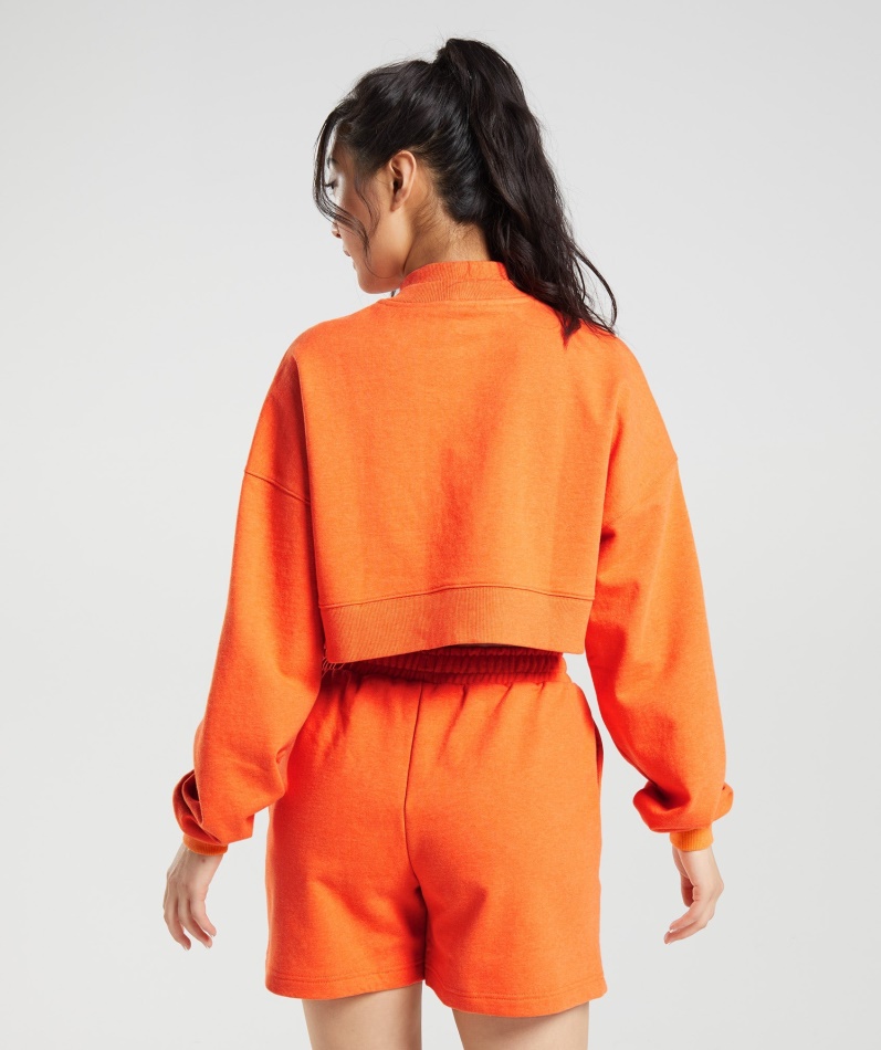 Gymshark Hviledag Svette Beskåret Genser Blaze Oransje Mergel