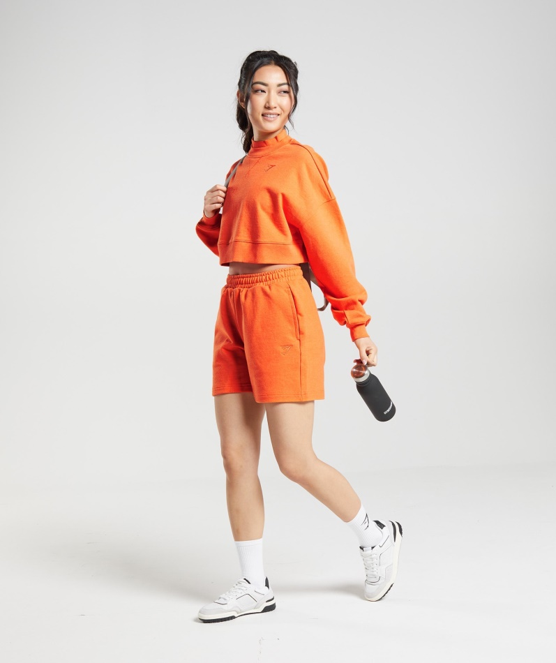 Gymshark Hviledag Svette Beskåret Genser Blaze Oransje Mergel
