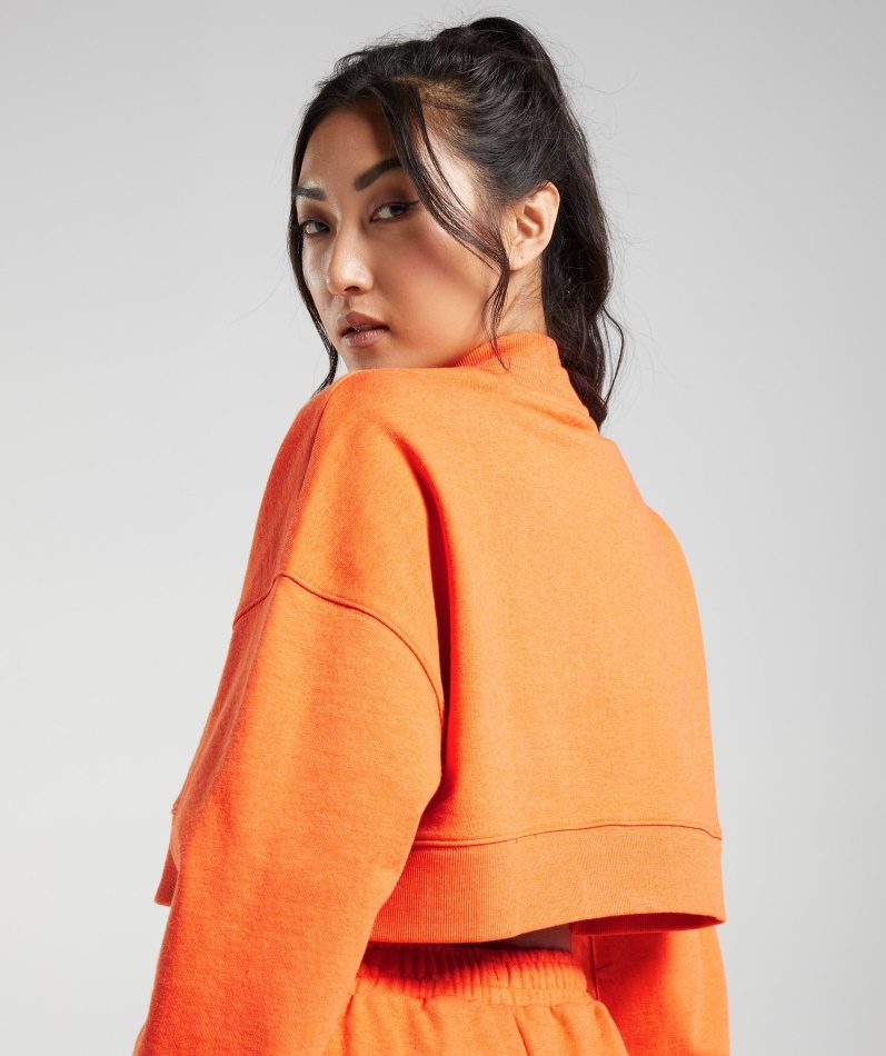 Gymshark Hviledag Svette Beskåret Genser Blaze Oransje Mergel