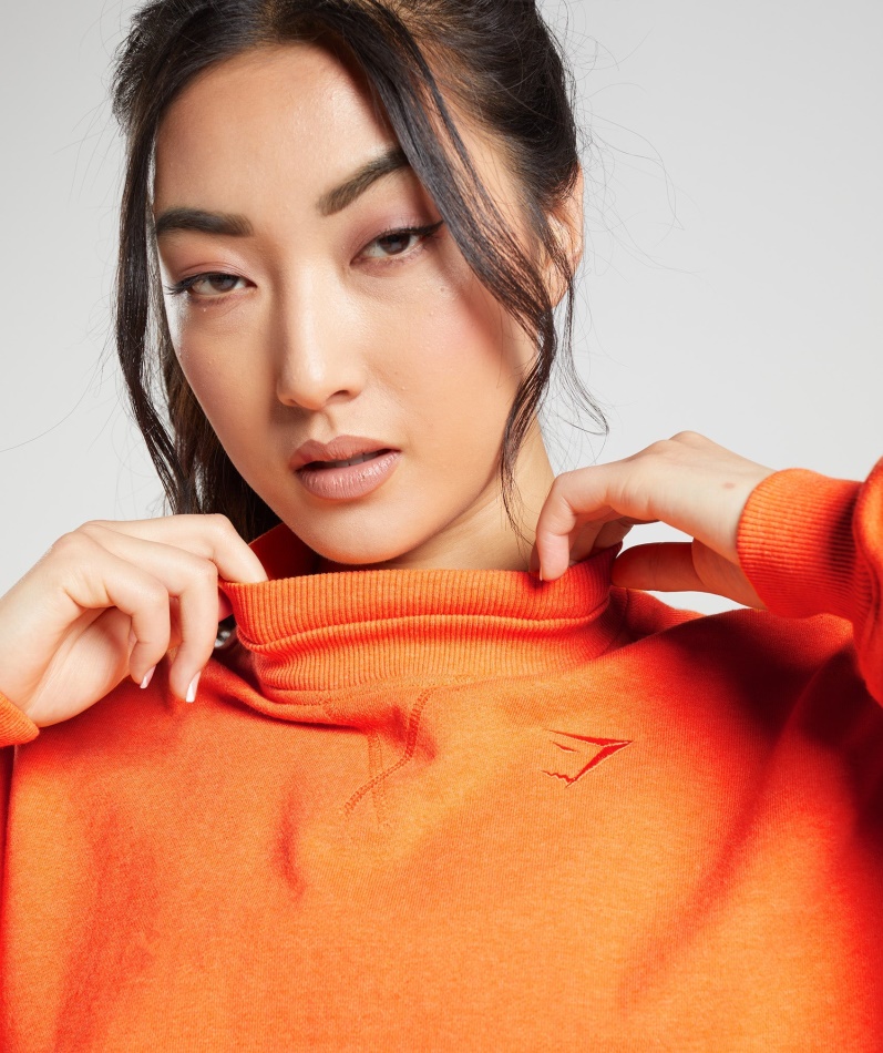 Gymshark Hviledag Svette Beskåret Genser Blaze Oransje Mergel