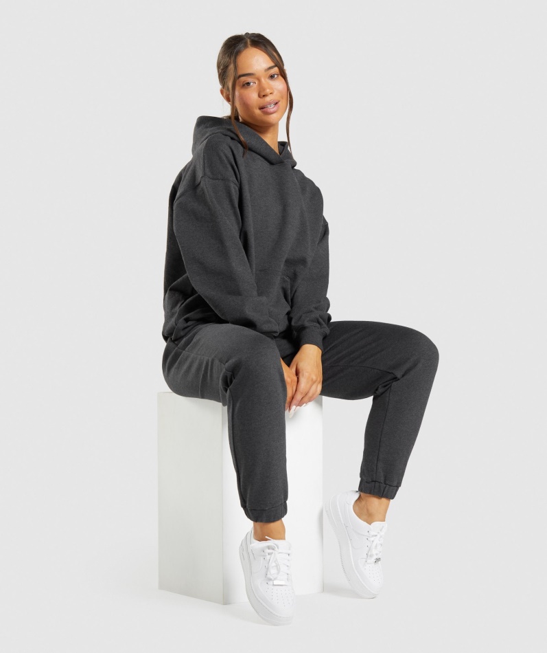 Gymshark Hviledag Svette Hettegenser Black Merg