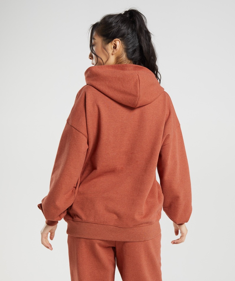 Gymshark Hviledag Svette Hettegenser Kanelbrun Mergel