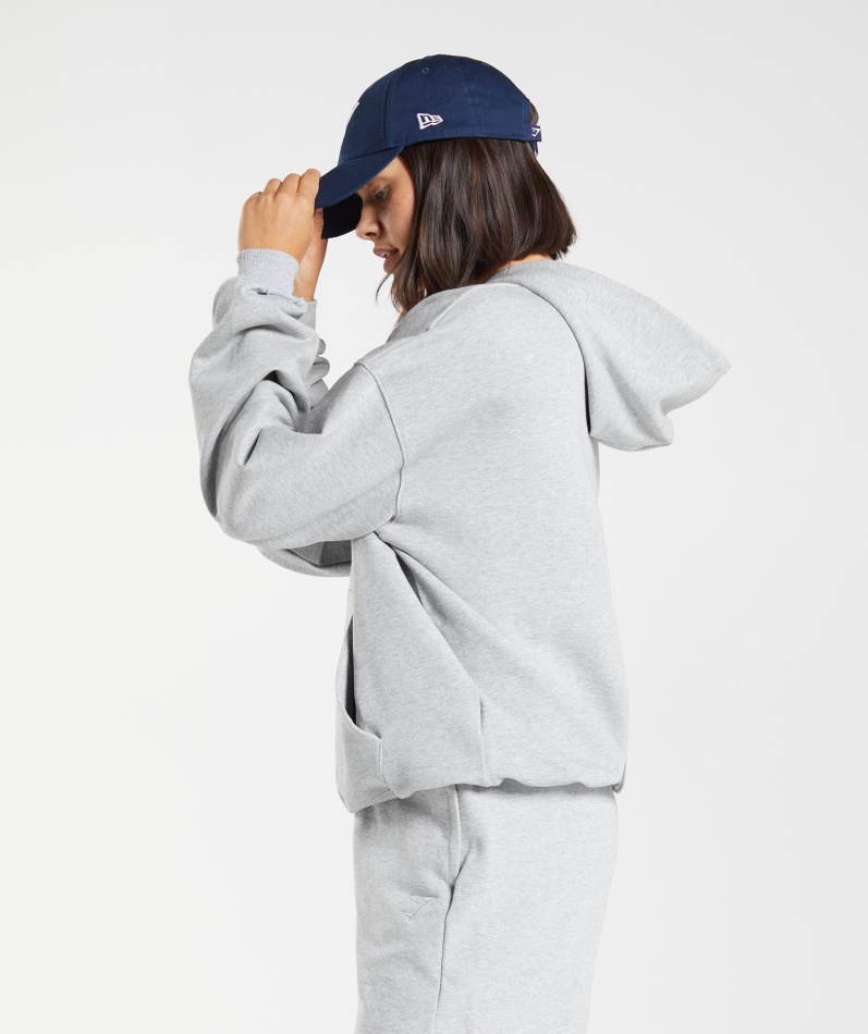 Gymshark Hviledag Svette Hettegenser Lys Grå Kjernemergel