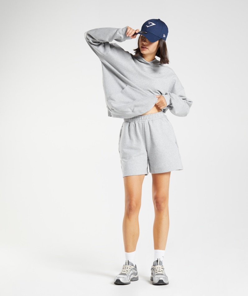 Gymshark Hviledag Svette Hettegenser Lys Grå Kjernemergel