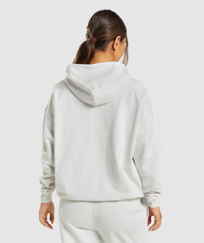 Gymshark Hviledag Svette Hettegenser Hvit Mergel