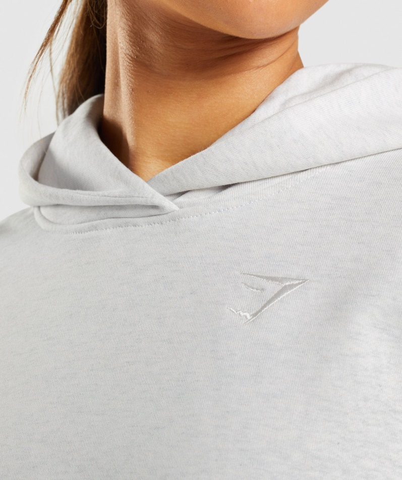 Gymshark Hviledag Svette Hettegenser Hvit Mergel