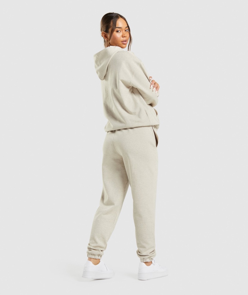 Gymshark Hviledag Svette Joggere Beige Mergel