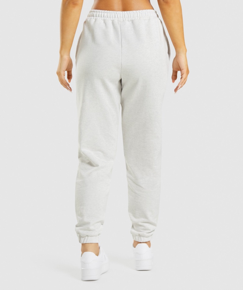 Gymshark Hviledag Svette Joggere Hvit Mergel