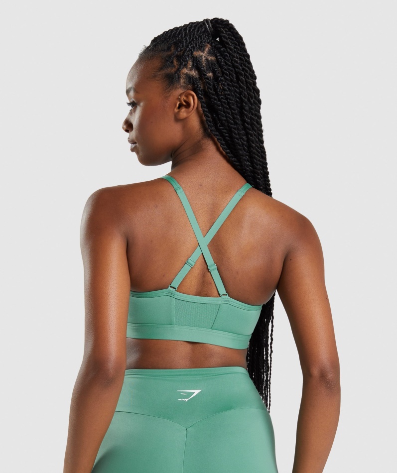 Gymshark Ruched Sports-bh Alpingrønn
