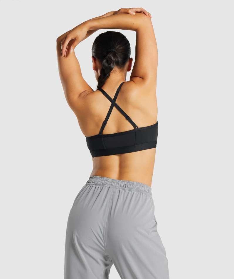 Gymshark Ruched Sports-bh Svart