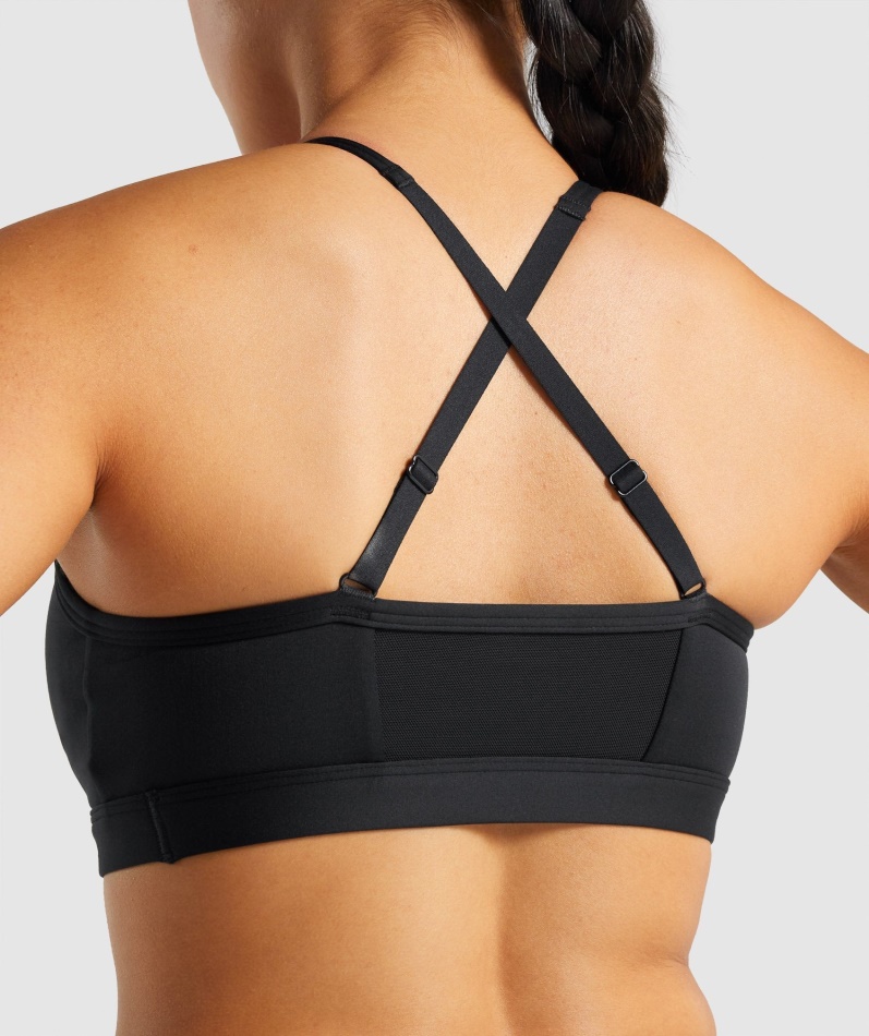 Gymshark Ruched Sports-bh Svart