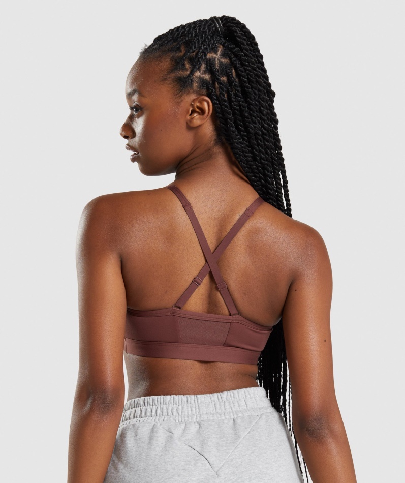 Gymshark Ruched Sports-bh Kirsebærbrun