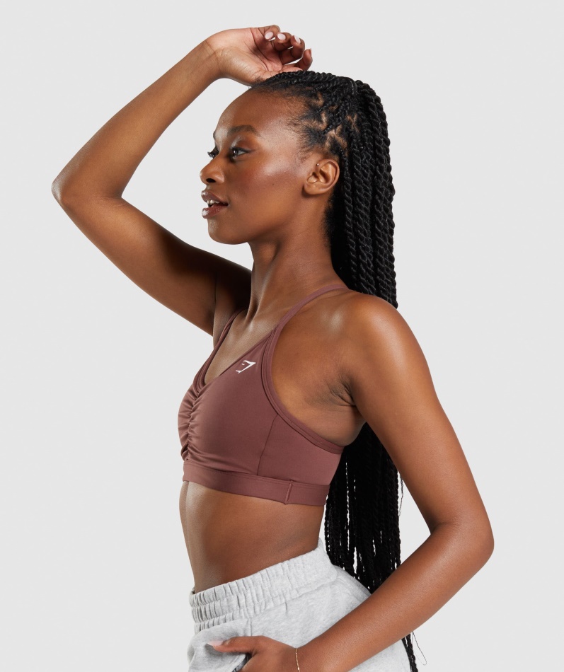 Gymshark Ruched Sports-bh Kirsebærbrun