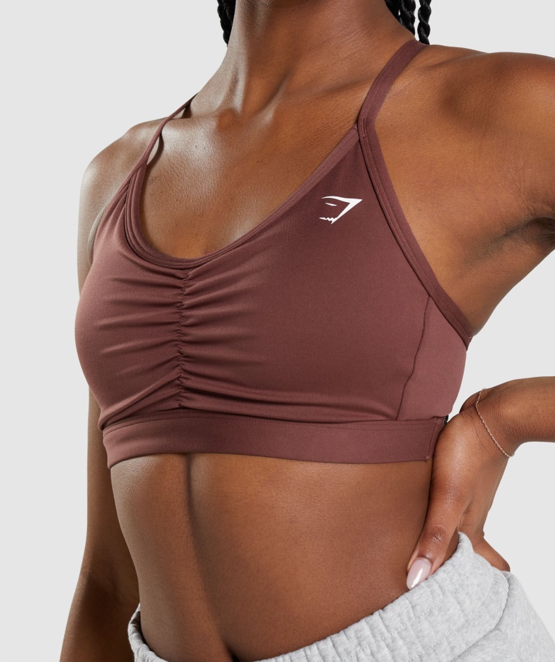 Gymshark Ruched Sports-bh Kirsebærbrun