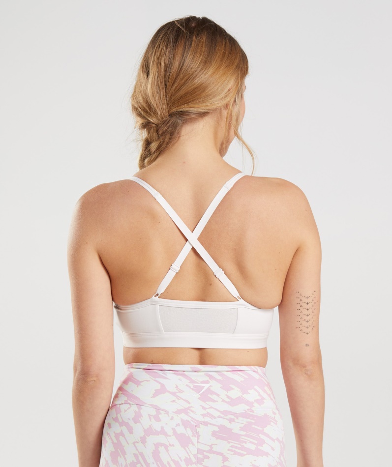 Gymshark Ruched Sports-bh Kokos Hvit