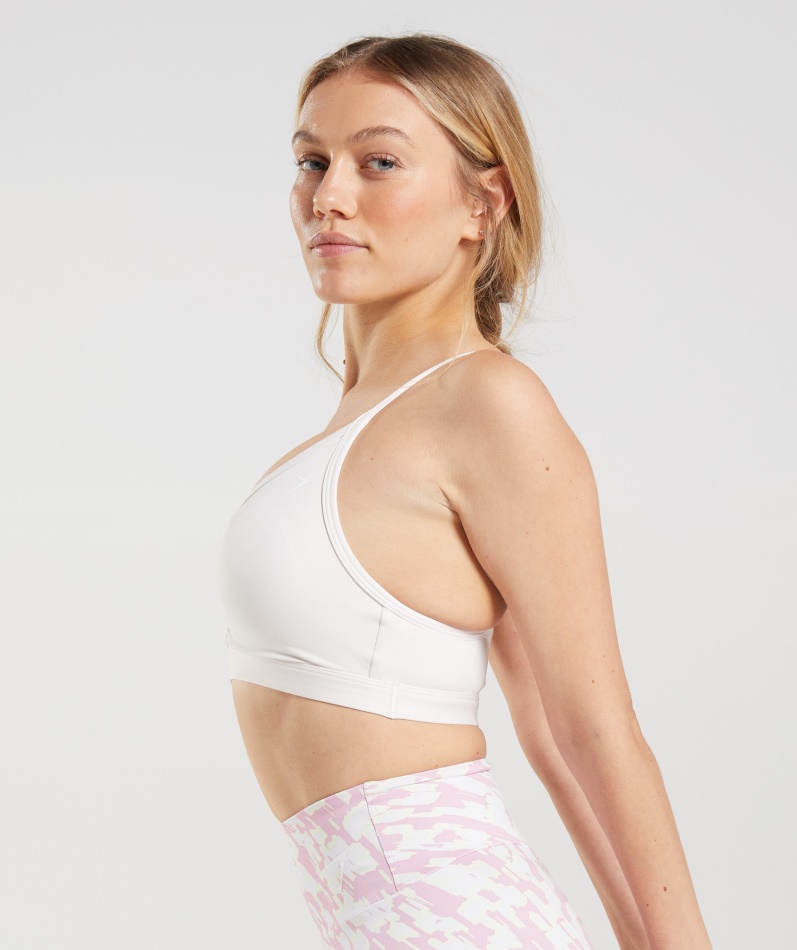 Gymshark Ruched Sports-bh Kokos Hvit