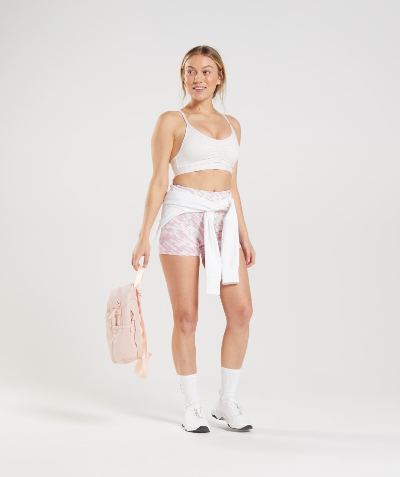 Gymshark Ruched Sports-bh Kokos Hvit