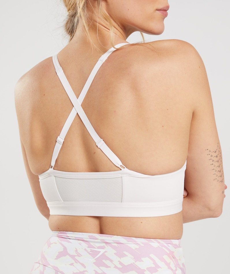 Gymshark Ruched Sports-bh Kokos Hvit