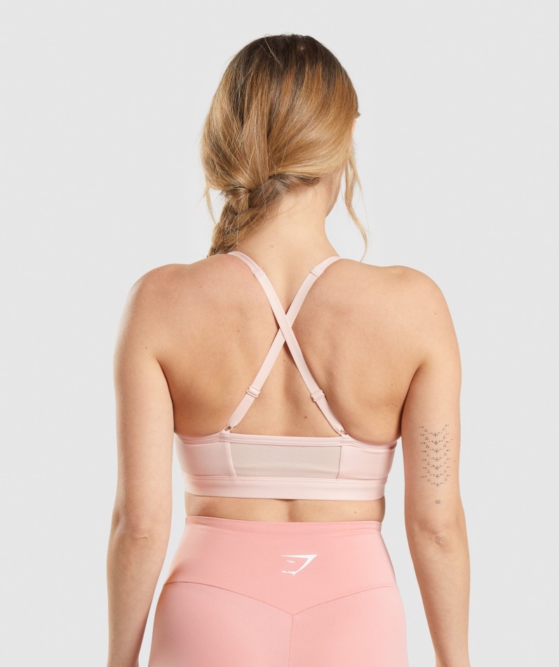 Gymshark Ruched Sports-bh Lys Rosa