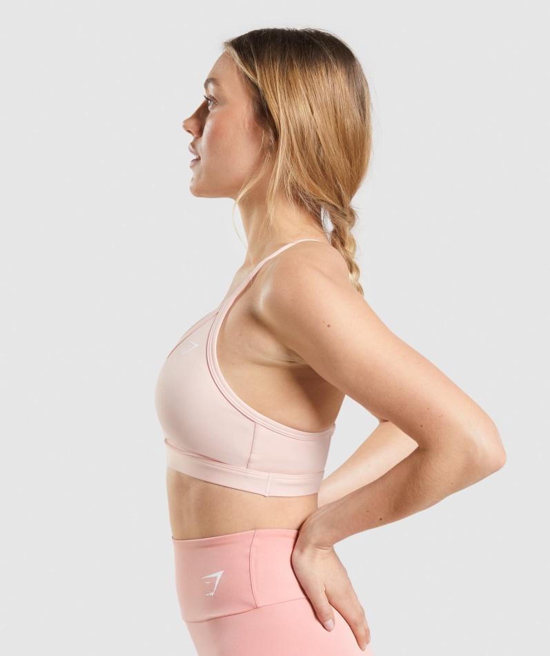 Gymshark Ruched Sports-bh Lys Rosa
