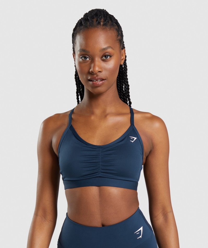 Gymshark Ruched Sports-bh Marine