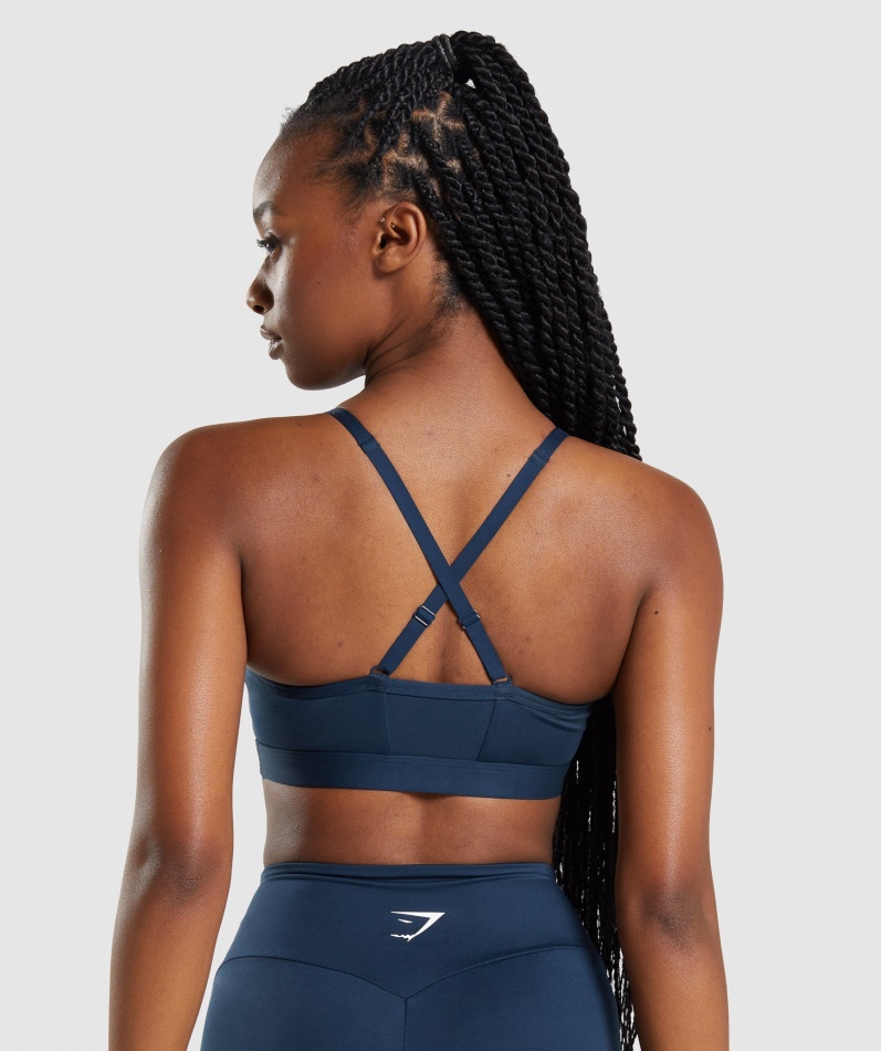 Gymshark Ruched Sports-bh Marine