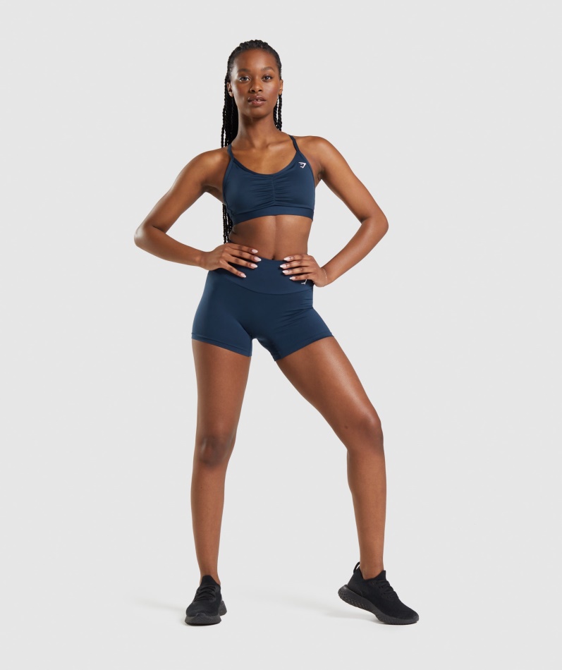 Gymshark Ruched Sports-bh Marine