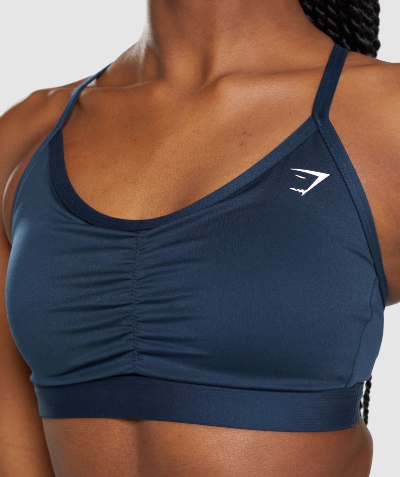 Gymshark Ruched Sports-bh Marine