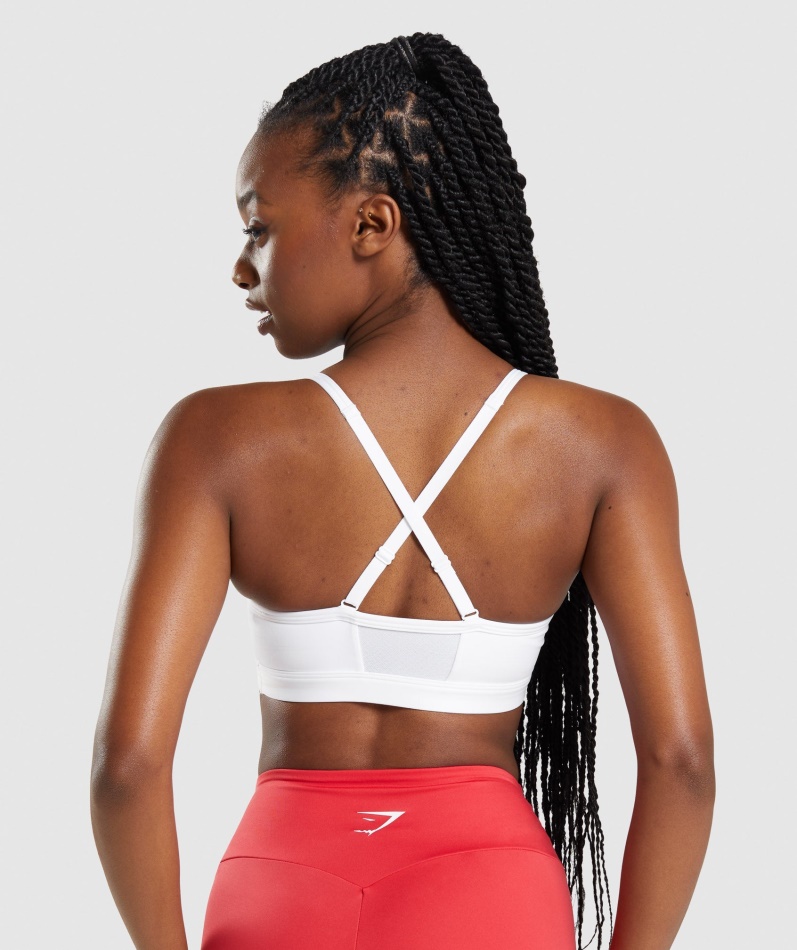 Gymshark Ruched Sports-bh Hvit