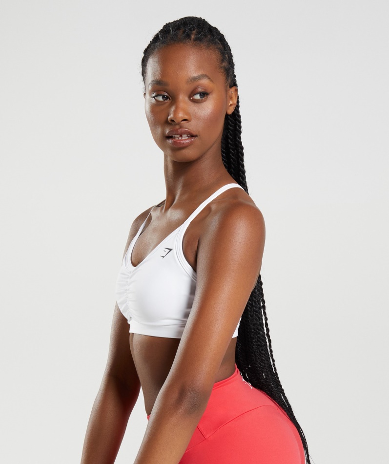 Gymshark Ruched Sports-bh Hvit