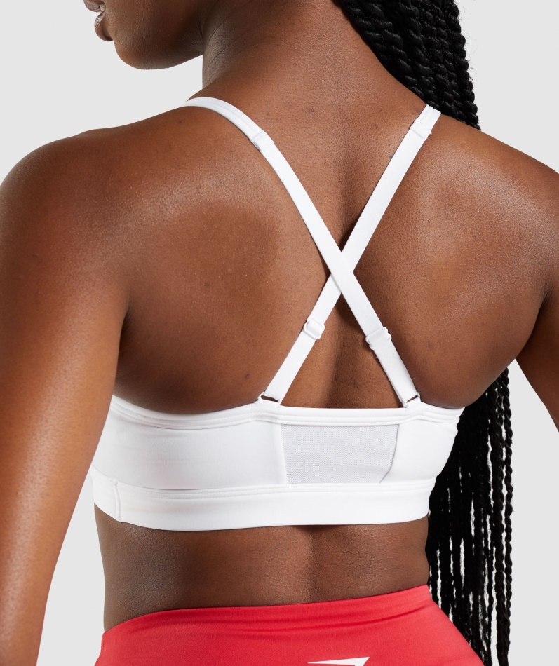 Gymshark Ruched Sports-bh Hvit