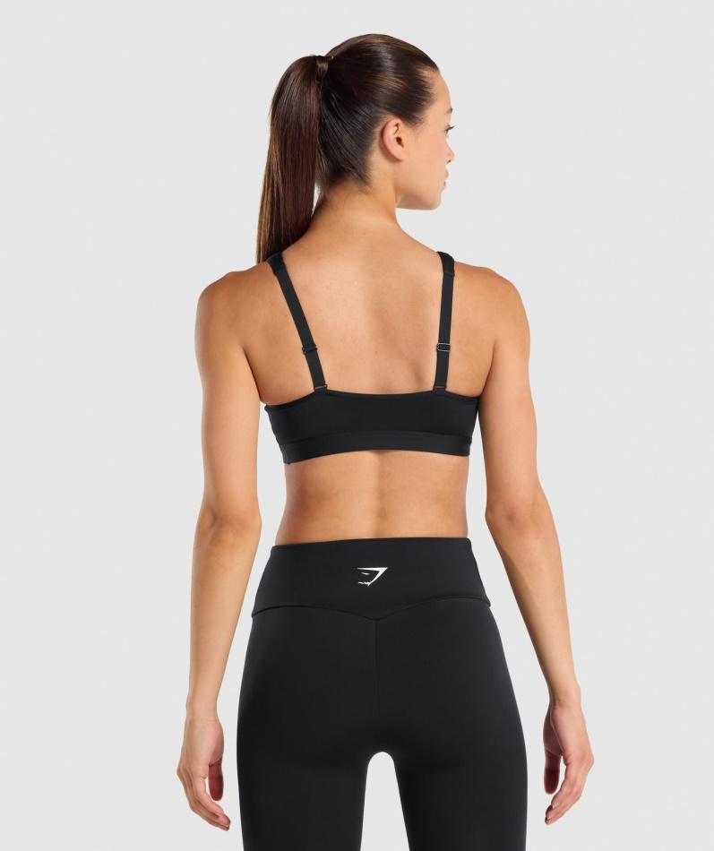 Gymshark Scoop Neck Sports-bh Svart
