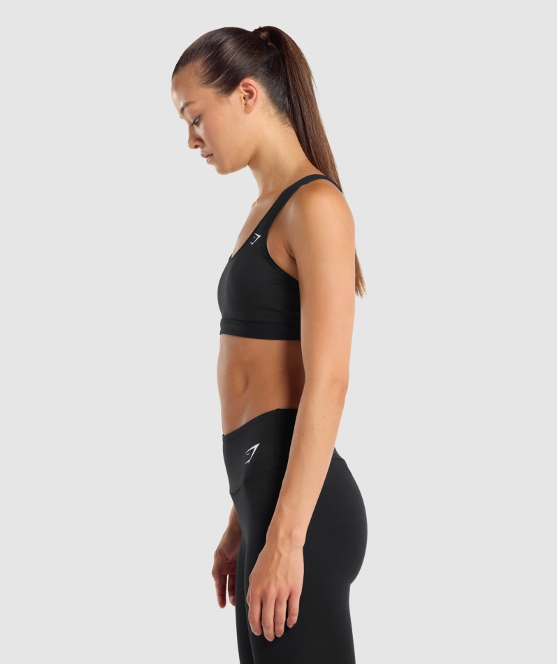 Gymshark Scoop Neck Sports-bh Svart