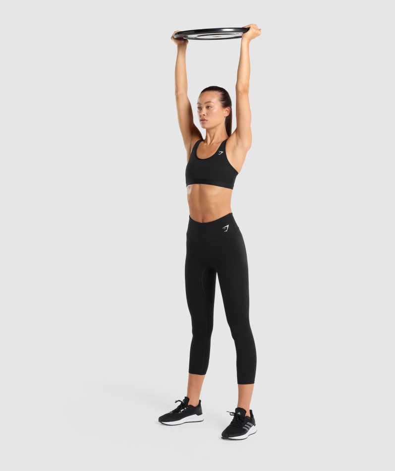 Gymshark Scoop Neck Sports-bh Svart