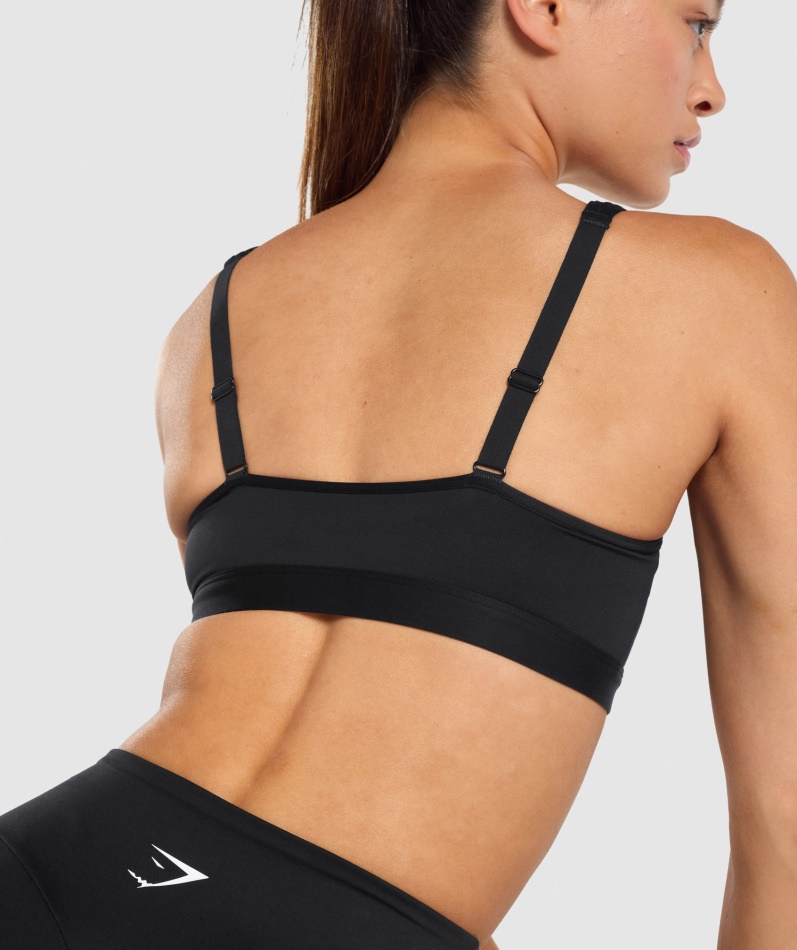 Gymshark Scoop Neck Sports-bh Svart