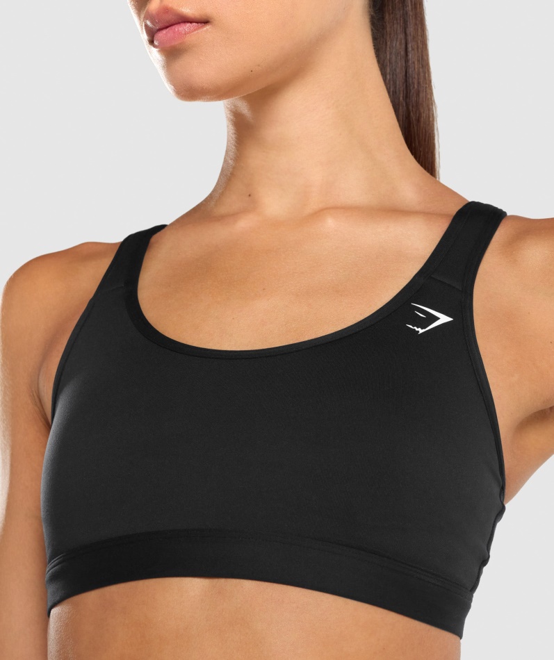 Gymshark Scoop Neck Sports-bh Svart