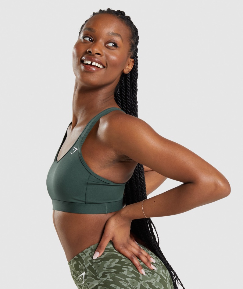 Gymshark Scoop Neck Sports-bh Obsidian Green
