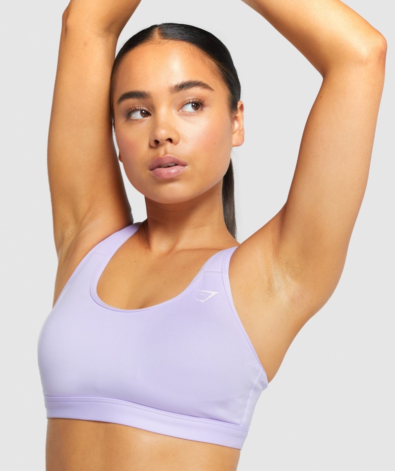 Gymshark Scoop Neck Training Sports Bh Lys Lilla