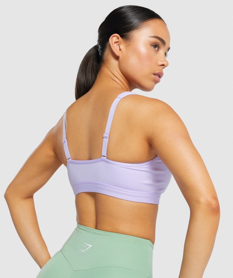 Gymshark Scoop Neck Training Sports Bh Lys Lilla