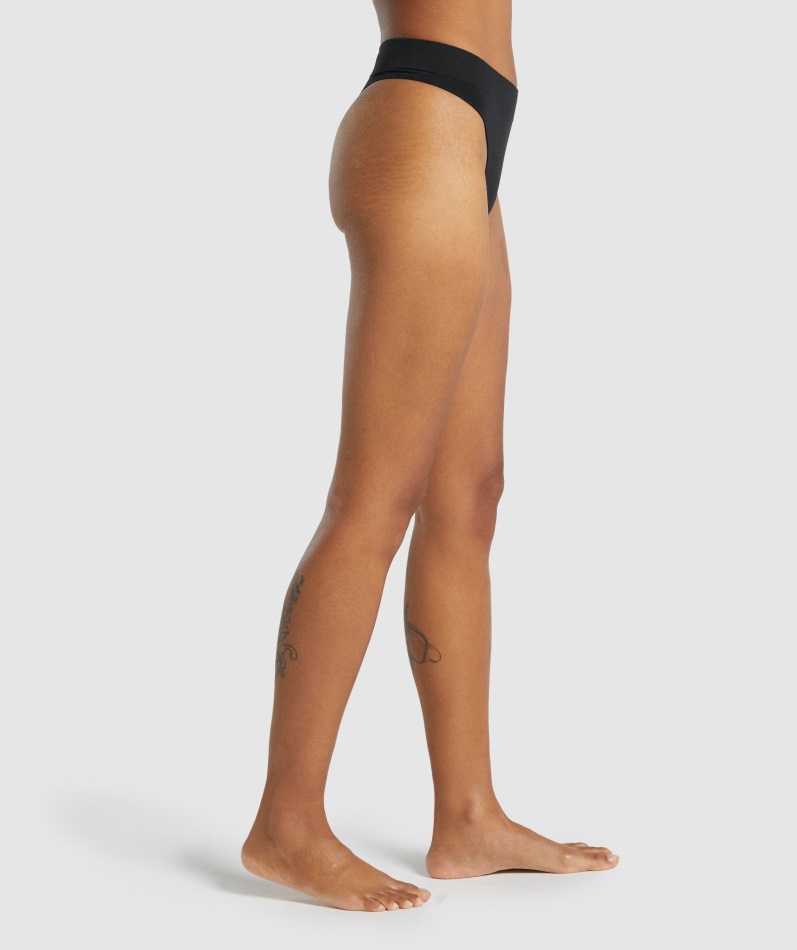 Gymshark Sømløs Høy Thong Svart
