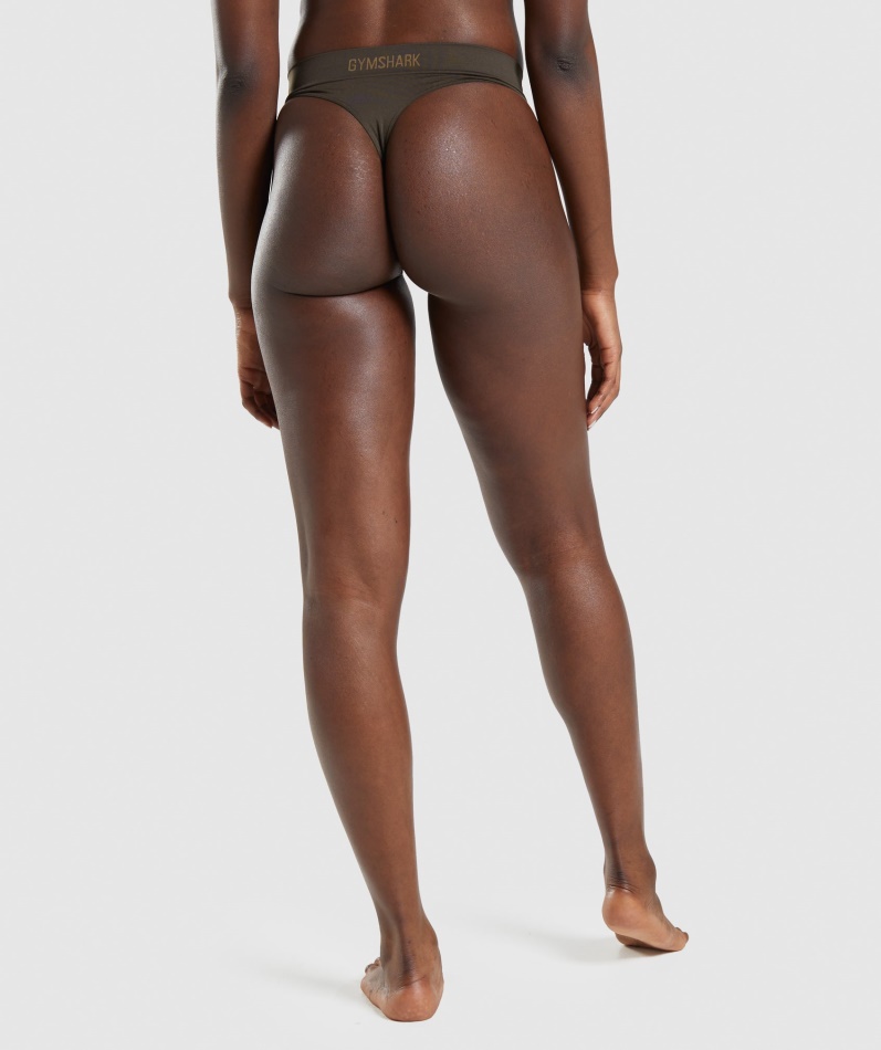 Gymshark Sømløs Høy Thong Espresso Brun