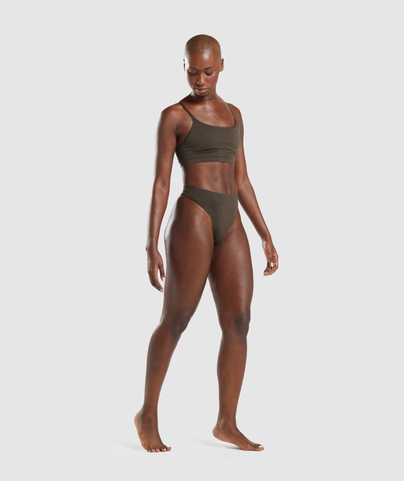 Gymshark Sømløs Høy Thong Espresso Brun