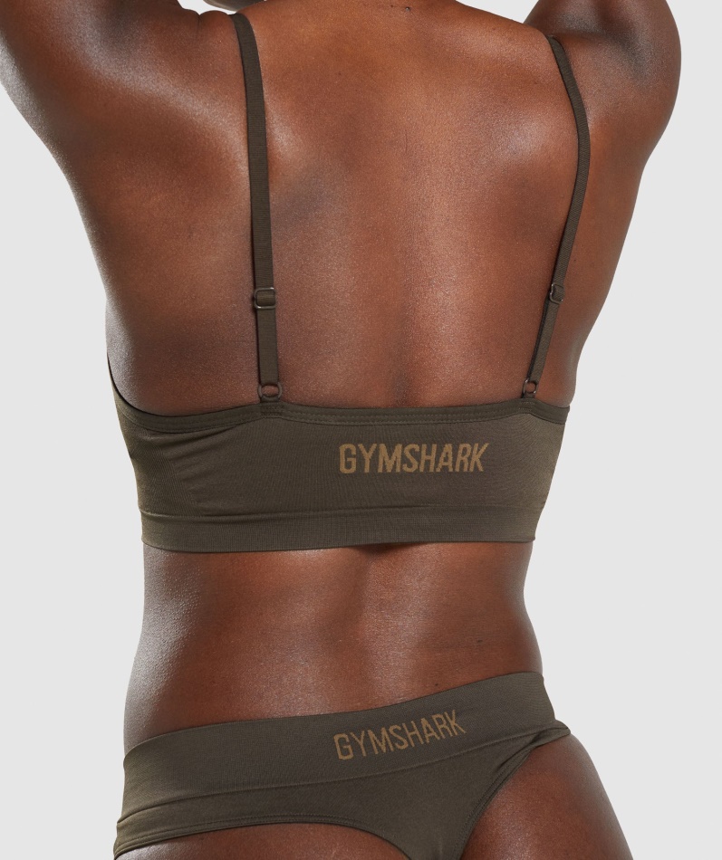 Gymshark Sømløs Bralette Espresso Brun Med Lav Hals
