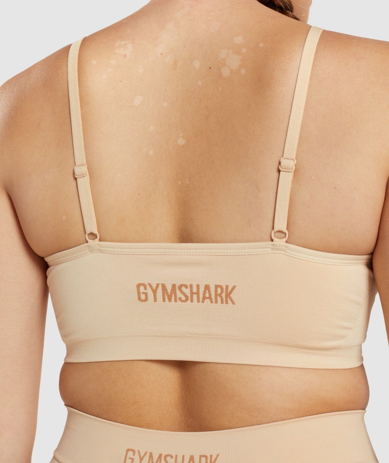 Gymshark Sømløs Lavhalset Bralette Fawn Lys Brun