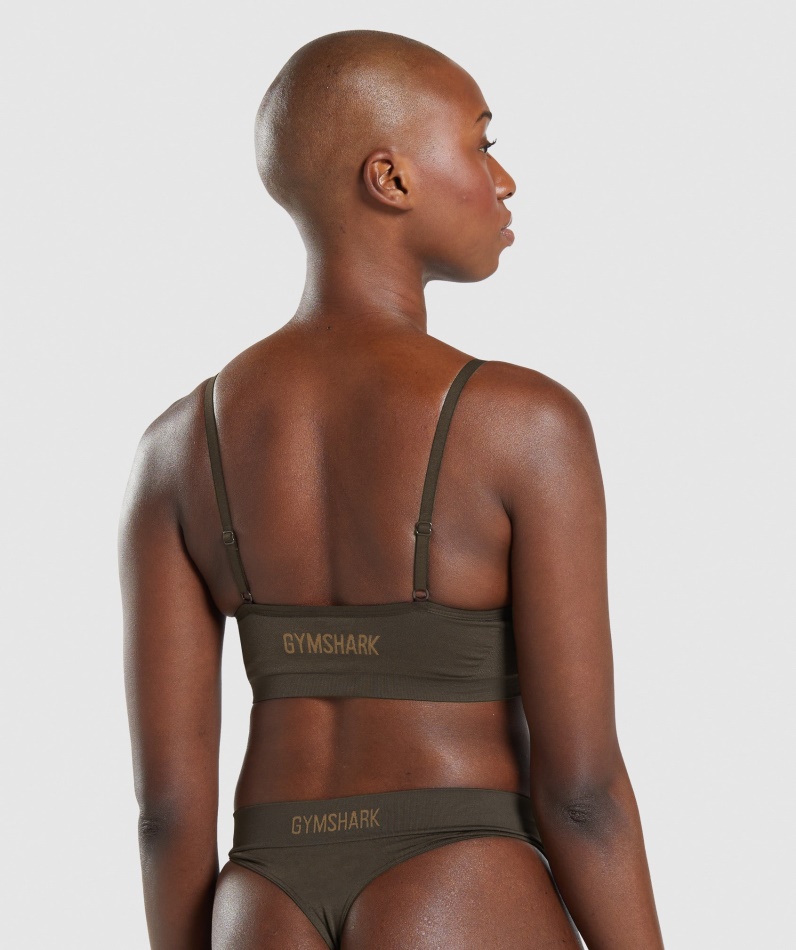 Gymshark Sømløs Scoop Neck Bralette Espresso Brun