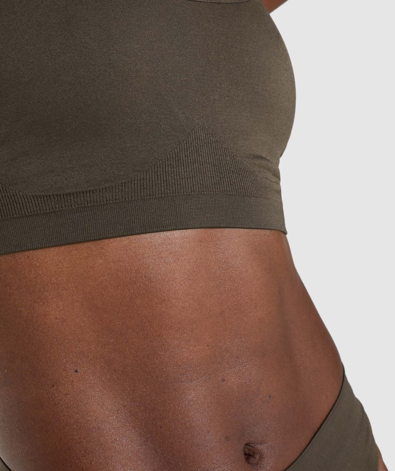 Gymshark Sømløs Scoop Neck Bralette Espresso Brun