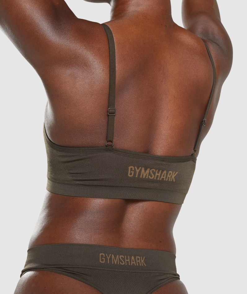 Gymshark Sømløs Scoop Neck Bralette Espresso Brun